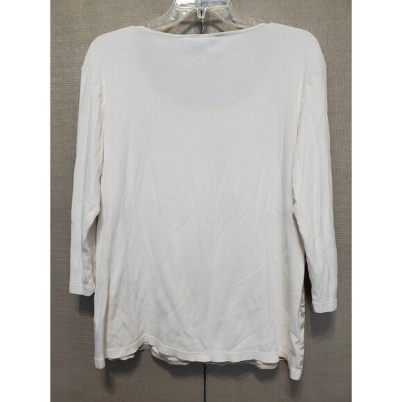 Chico's Cotton Ivory Aztec Print Scoop Neck Top Size 2 Large - Picture 5 of 5